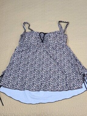 Septangle leopard print tankini swimsuit top size 26